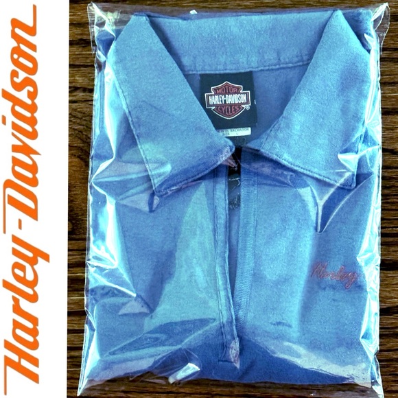 NEW RARE‼️ Harley Davidson V Neck Embroidered Polo - Size L - Picture 5 of 5